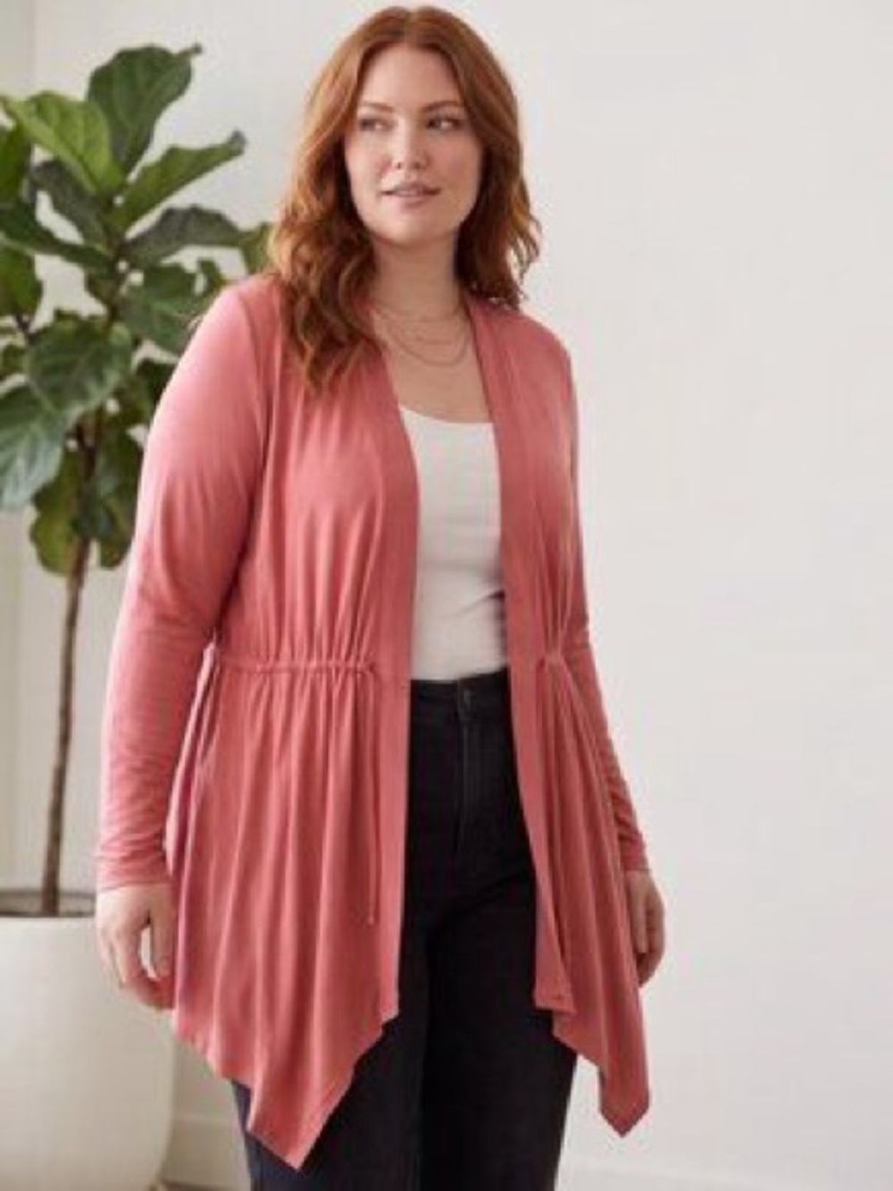 Torrid Super Soft Knit Drawstring Cardigan Pink Size 2